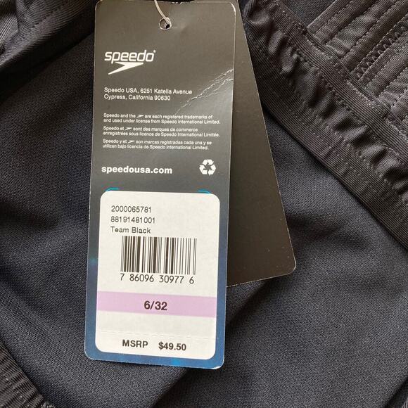 Speedo Pro LT One Piece Swimsuit Women's 6/32 Team Black NWT - Picture 6 of 8